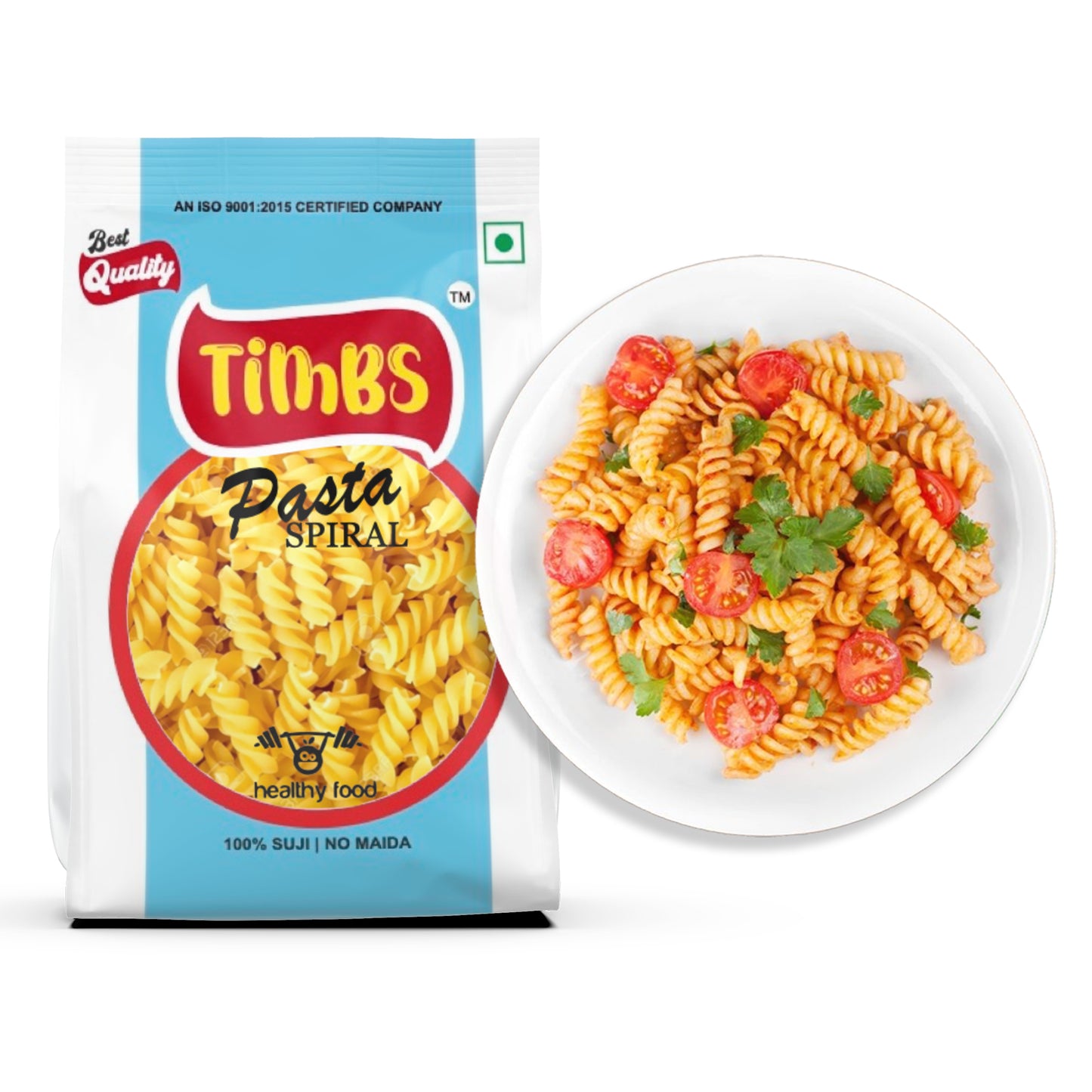Timbs Spiral Pasta | 100% Suji | Boils in 5 mins | 400g
