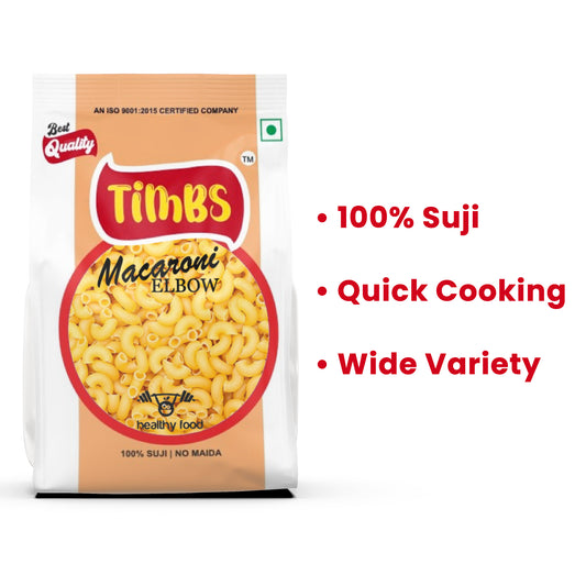 Timbs Macaroni | 100% Suji | Boils in 3 Mins | 450g