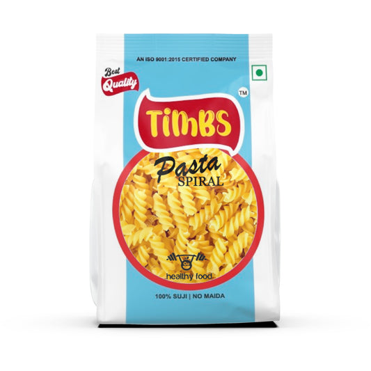 Timbs Spiral Pasta | 100% Suji | Boils in 5 mins | 400g